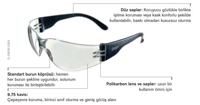 Drager X-Pect 8310 Gözlük - Şeffaf Spor İş Güvenliği Gözlüğü